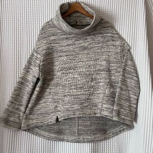 Anthropolgie Saturday Sunday Sweater Hi- Lo Heather Gr Space Dye Cowl neck Sz Lg